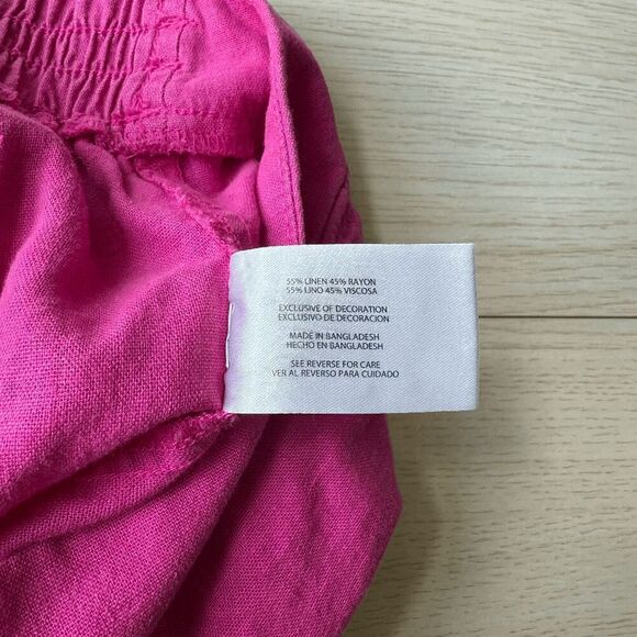 GAP Hot Pink Linen Blend Shorts Relaxed Fit Colorful Pull On Pockets Small - Picture 4 of 9